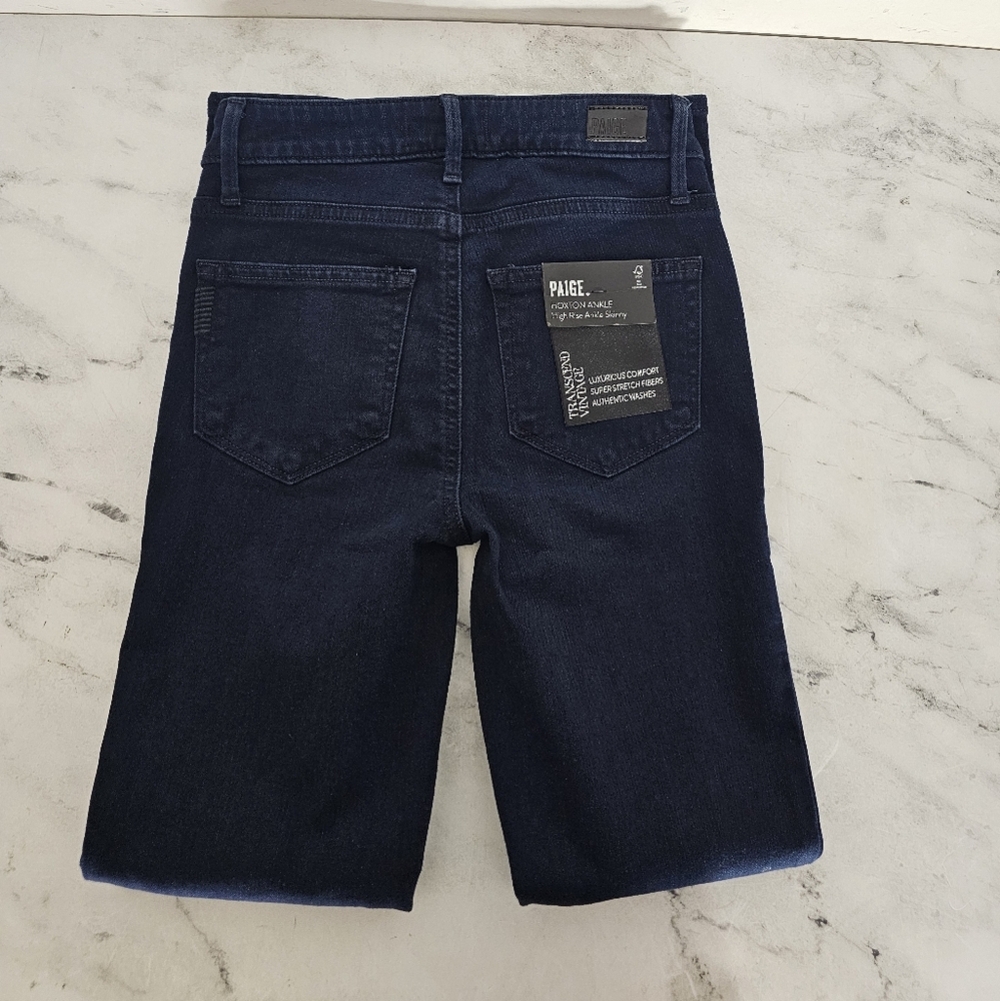 PAIGE Hoxton Ankle Midnight Blue High Rise Skinny Jeans 23 NWT - Picture 6 of 9